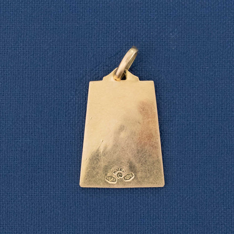 Vintage blue enamel Madonna pendant in 18kt yellow gold – alternate view 4