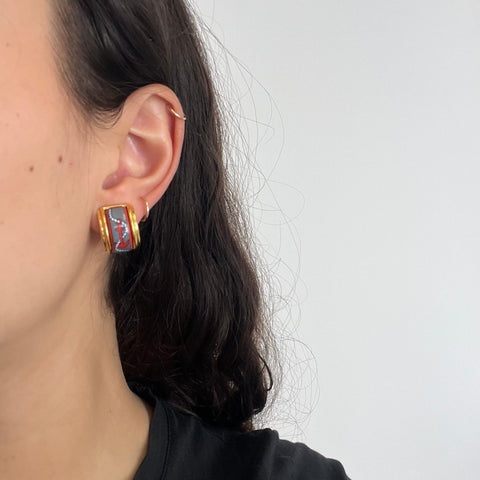 Vintage Nautical Cloisonne Earrings by Hermes