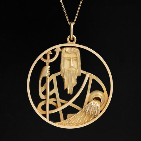 Vintage Neptune/Aquarius Pendant by Gubelin