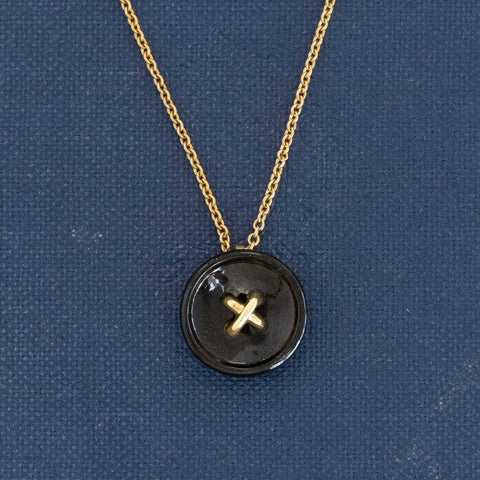 Vintage Onyx Button Pendant by Tiffany & Co.