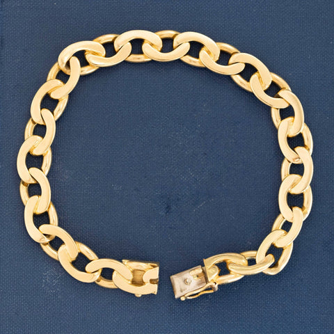 Vintage Van Cleef & Arpels 18kt yellow gold oval link bracelet, front view