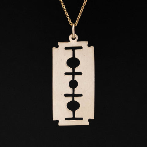 Vintage Razor Pendant, Satin Finish