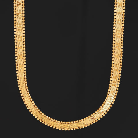 Vintage Roman numeral herringbone necklace in 18kt yellow gold