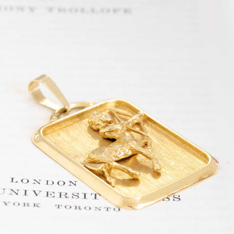 Vintage Sagittarius Zodiac Pendant