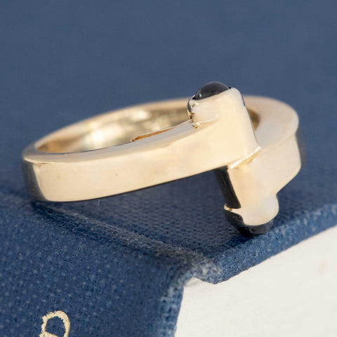 Vintage Sapphire Cabochon Bypass Ring