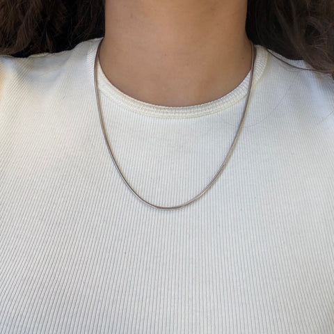Vintage Silver Snake Chain Necklace, by Cartier