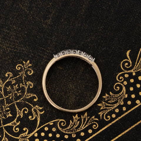 Vintage single cut diamond band in 14kt white and yellow gold – alternate view 5