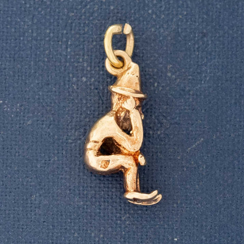 Vintage Sitting Gnome Charm, English