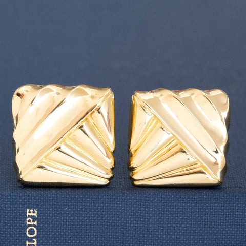 Vintage 1980s Cartier square clip-on earrings in 18kt yellow gold