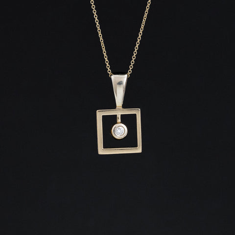 Vintage Square Frame Pendant