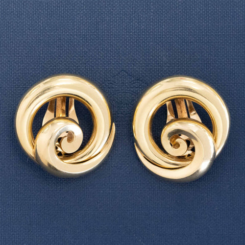 Vintage Swirl Clip-On Earrings by Tiffany & Co.
