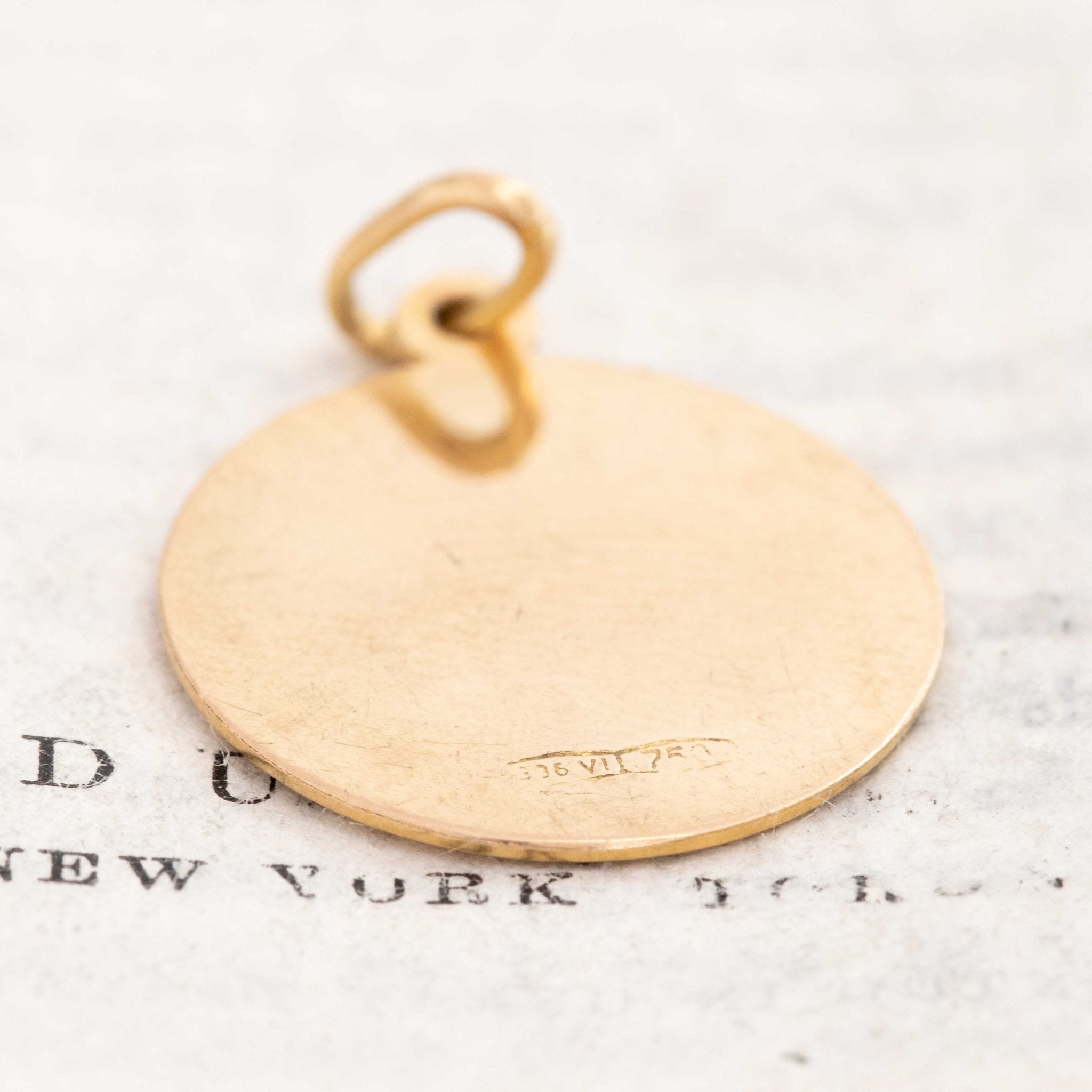 Collector’s 18K gold Taurus necklace pendant. Taurus bull relief pendant in 18K yellow gold