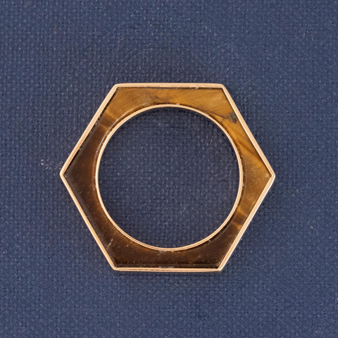 Vintage Tigers Eye Hexagonal Band