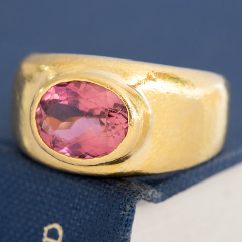 2.90ct Vintage Tourmaline Bezel Ring