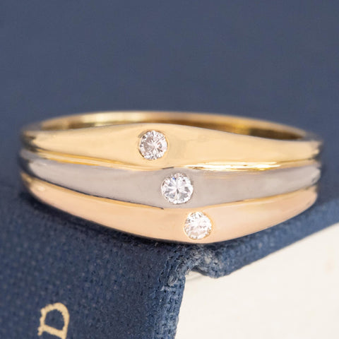 Vintage Triple Tone Diamond Band by Cartier