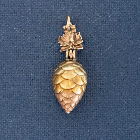 Vintage Triple Tone Pinecone Charm