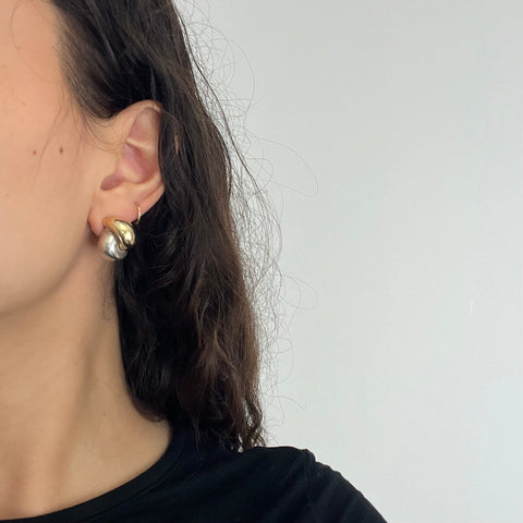 Vintage Two-Tone Bypass Earrings by Tiffany & Co.