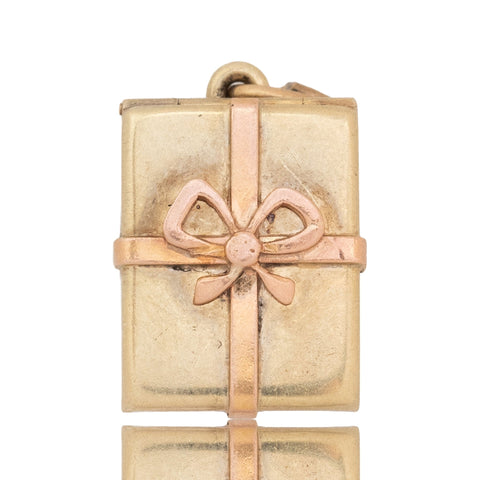 Vintage Two-Tone Gift Box Charm
