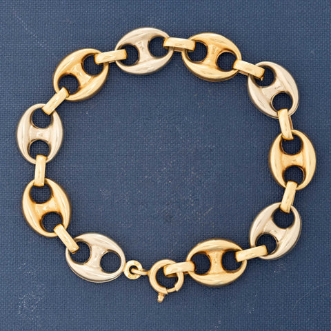 Vintage Two-Tone Mariner Link Bracelet, by Uno A Erre