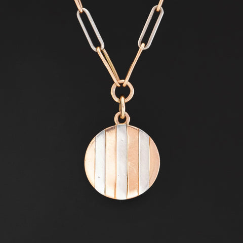 Vintage Two Tone Medallion Necklace