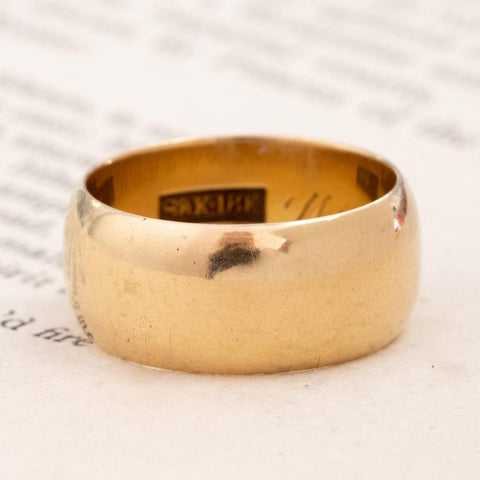 Vintage Wide Wedding Band, 8.7mm