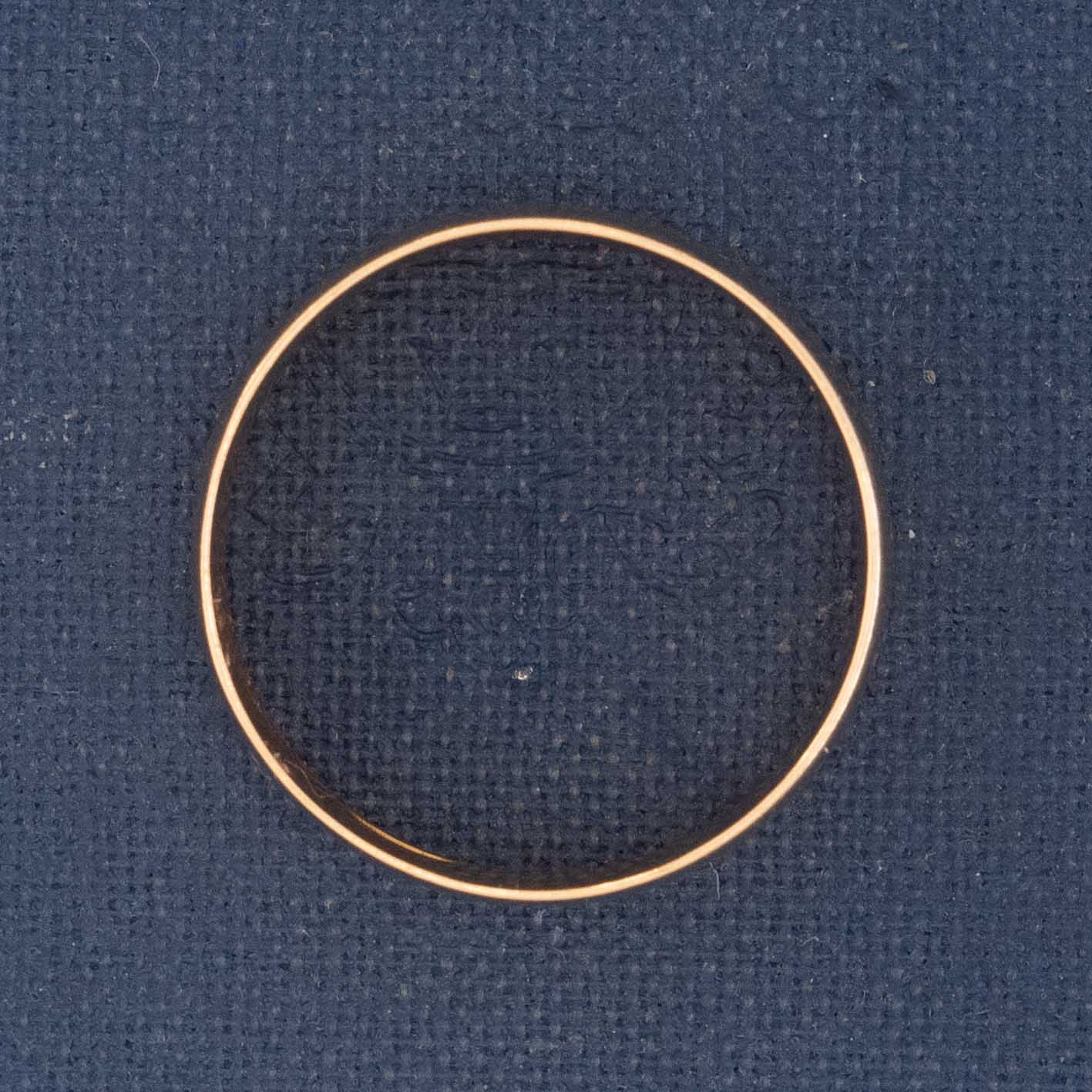 side view of Collectible 18kt gold vintage wedding band, timeless jewelry.