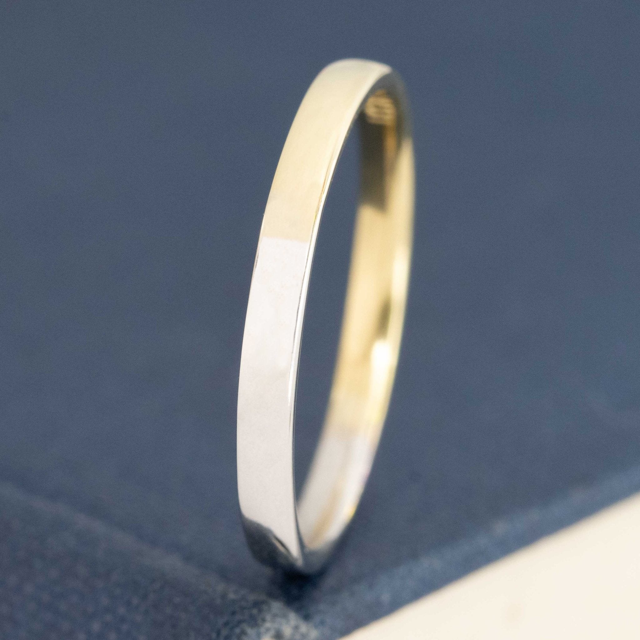 18kt two tone yellow and white gold wedding band