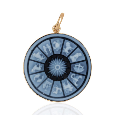 Zodiac Calendar Onyx Pendant