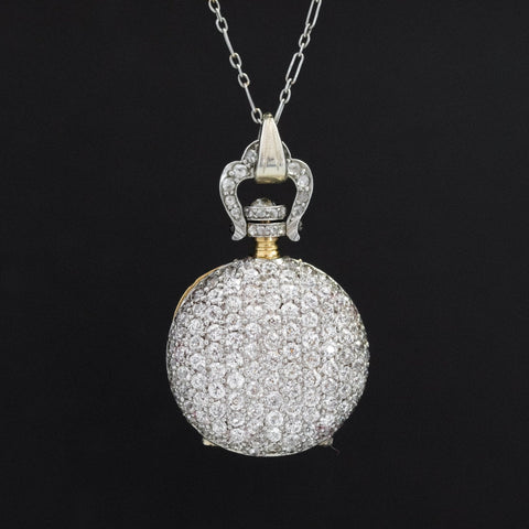 7.54ctw Edwardian Diamond Pendant Watch