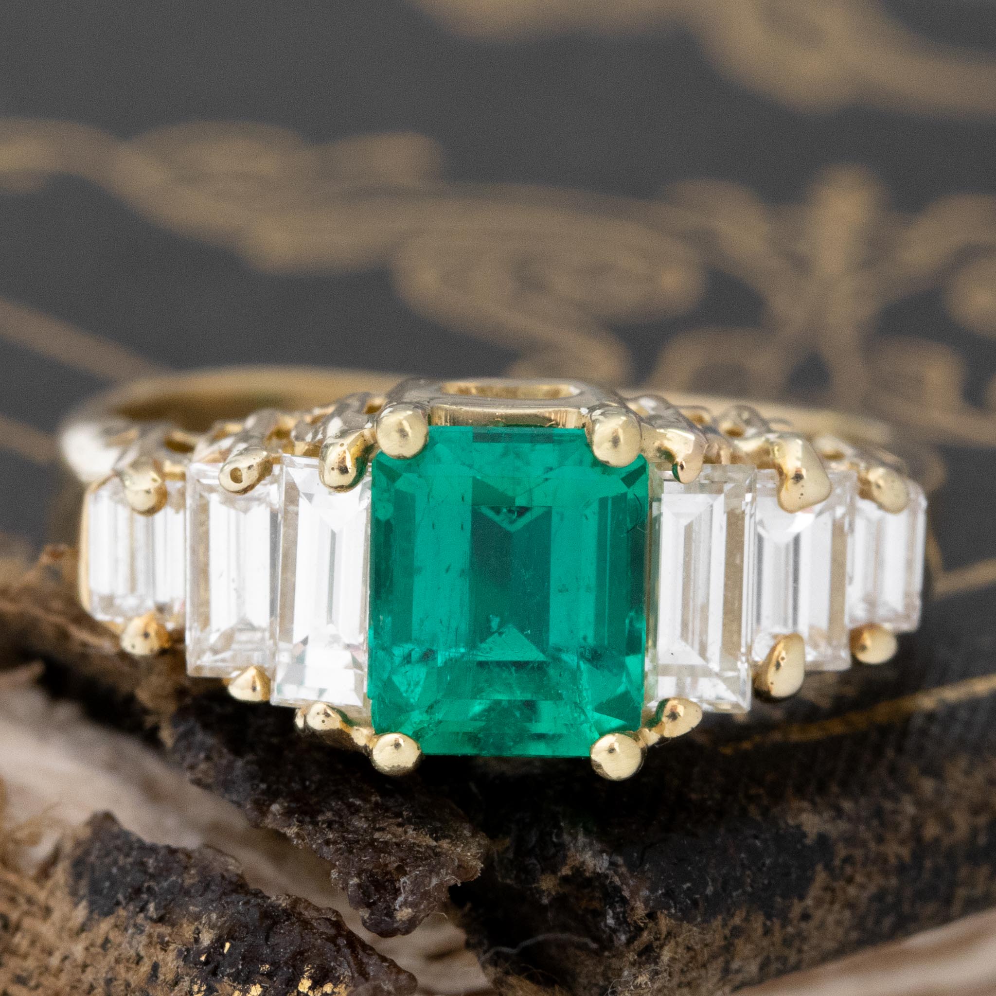 Colombian Emerald Diamond Ring AGL Minor Jewels by Grace