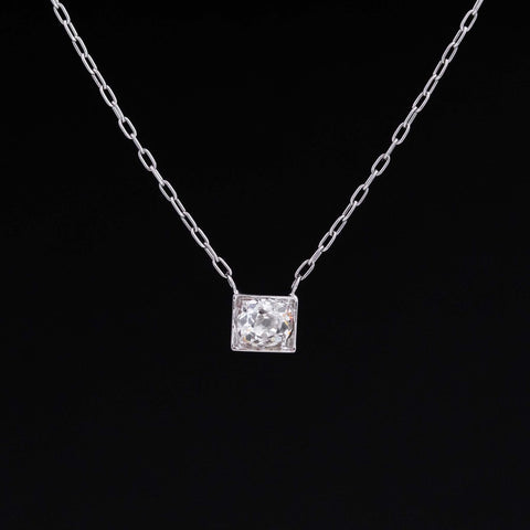 Antique Oval Mine Cut Diamond Pendant