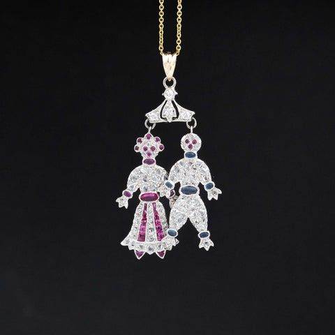Art Deco Nenette & Rintintin Dolls Pendant