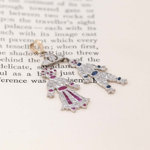 Art Deco Nenette & Rintintin Dolls Pendant