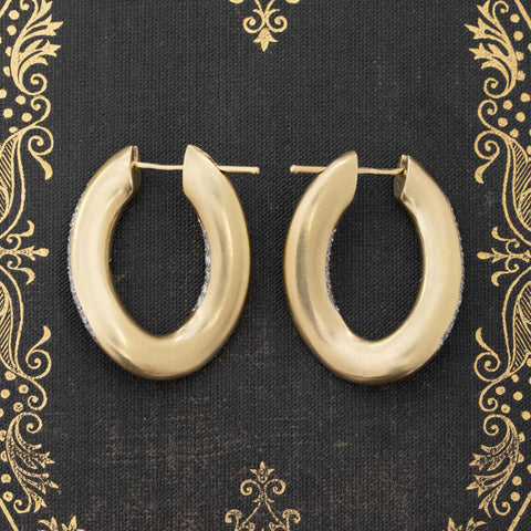 Freeform Diamond Hoop Earrings by Roberto Coin