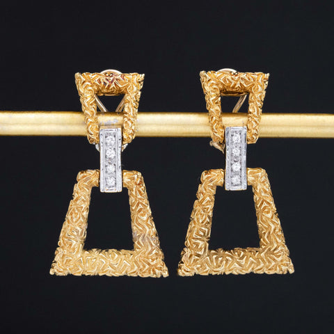 Retro Diamond Door Knocker Earrings
