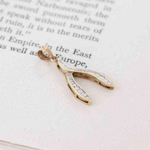 Vintage Diamond Wishbone Pendant