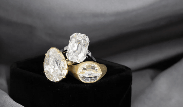 Three vintage diamond engagement rings