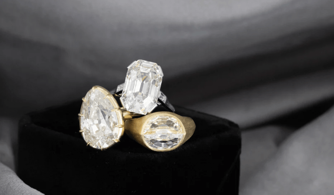 Three vintage diamond engagement rings