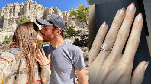 Lily Collins and Charlie McDowell Engagement and Rose-Cut Diamond Ring