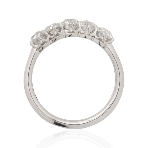 1.05ctw Old Mine Cut Diamond 5-Stone Band