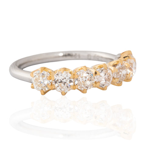 1.28ctw Old European Cut Diamond 7-Stone Band