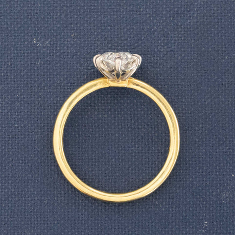 1.33ct Vintage Shield Shape Diamond Solitaire, GIA E VS2