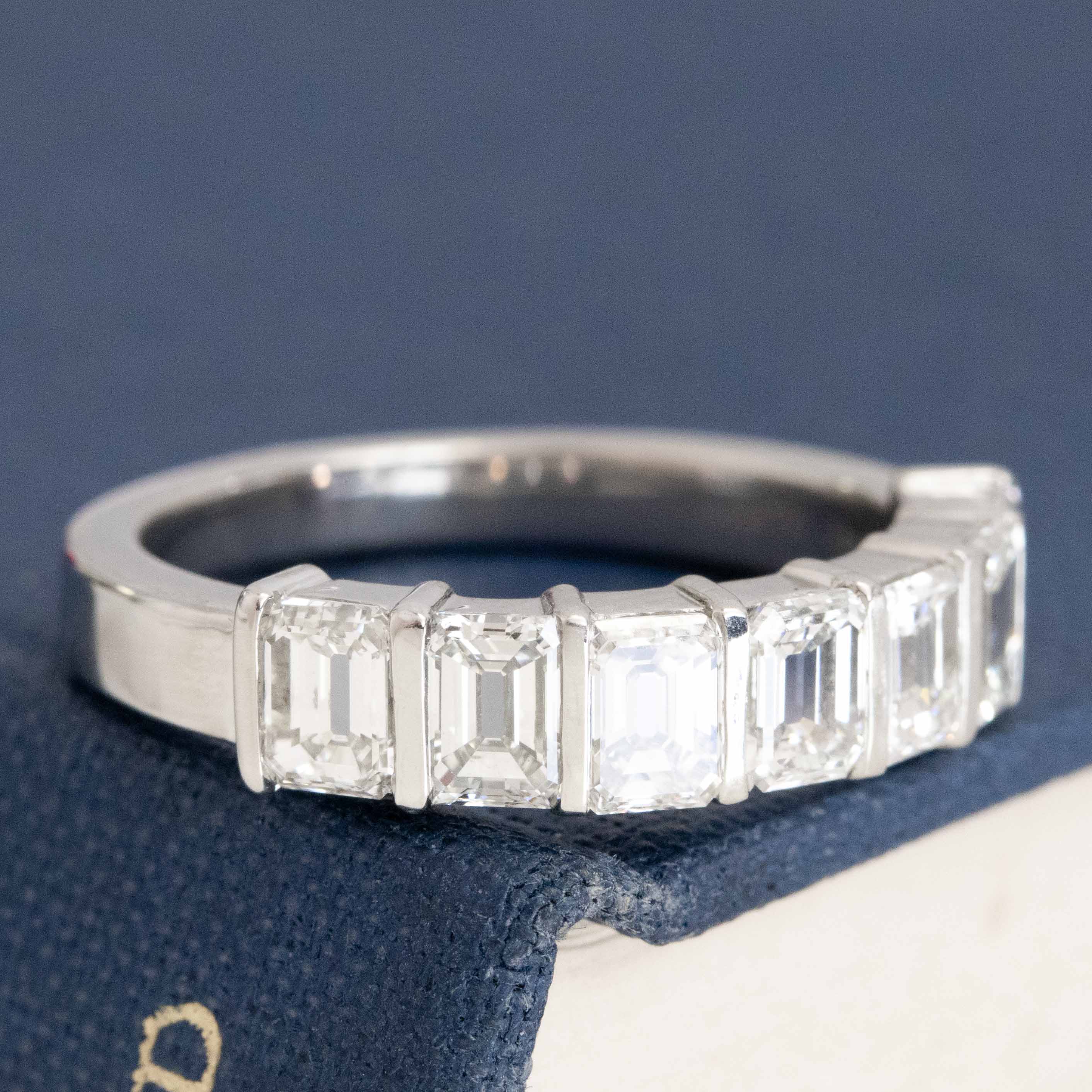 1.92ctw Emerald Cut Diamond Half-Hoop Band