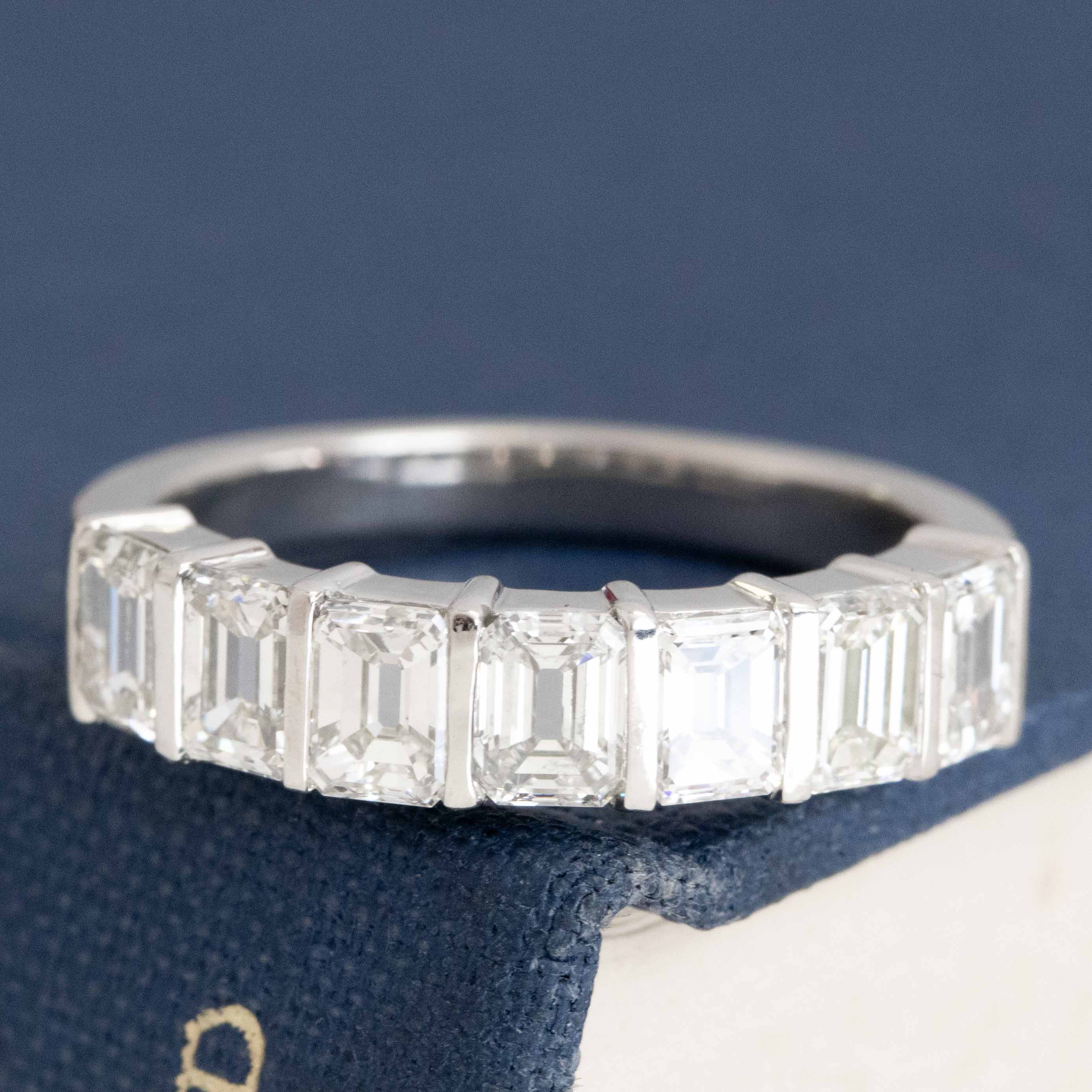 1.92ctw Emerald Cut Diamond Half-Hoop Band