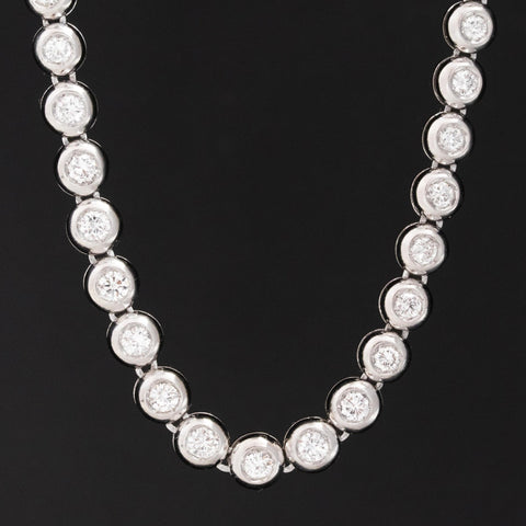 10.00ctw Round Diamond Bezel Tennis Necklace