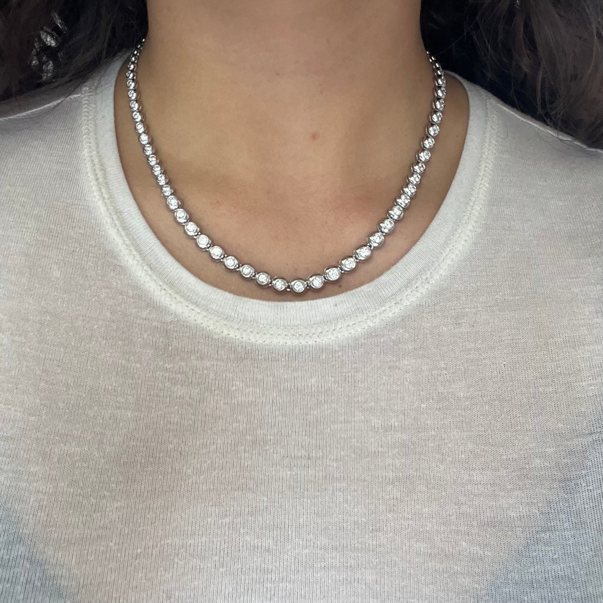 10.00ctw Round Diamond Bezel Tennis Necklace