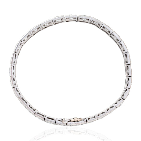 10.00ctw Vintage Round Cut Diamond Block Bracelet