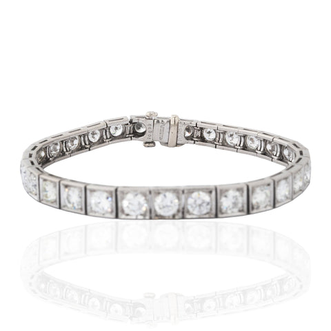10.00ctw Vintage Round Cut Diamond Block Bracelet