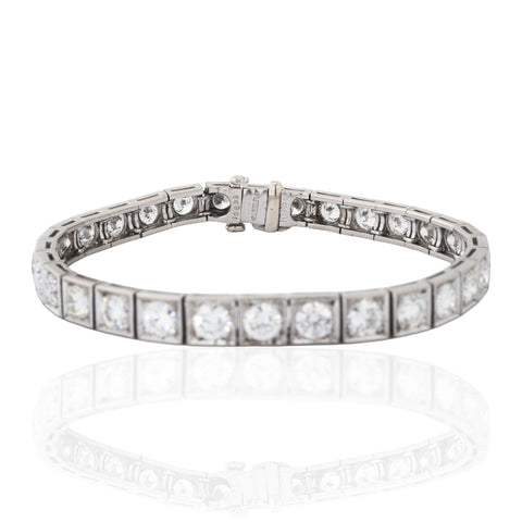 10.00ctw Vintage Round Cut Diamond Block Bracelet