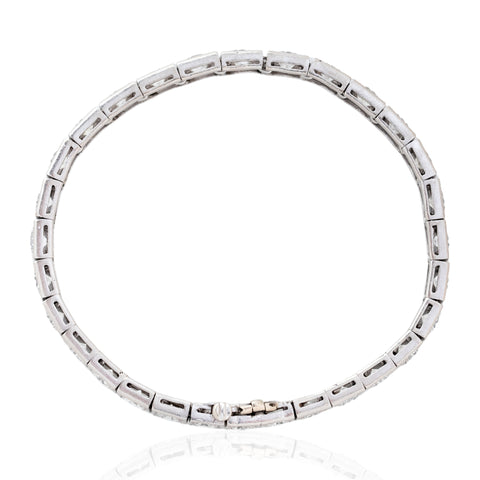 10.00ctw Vintage Round Cut Diamond Block Bracelet